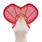 Heart-Shaped Standing Lace Medici Collar Gothic Queen Elizabeth Boned Neckpiece