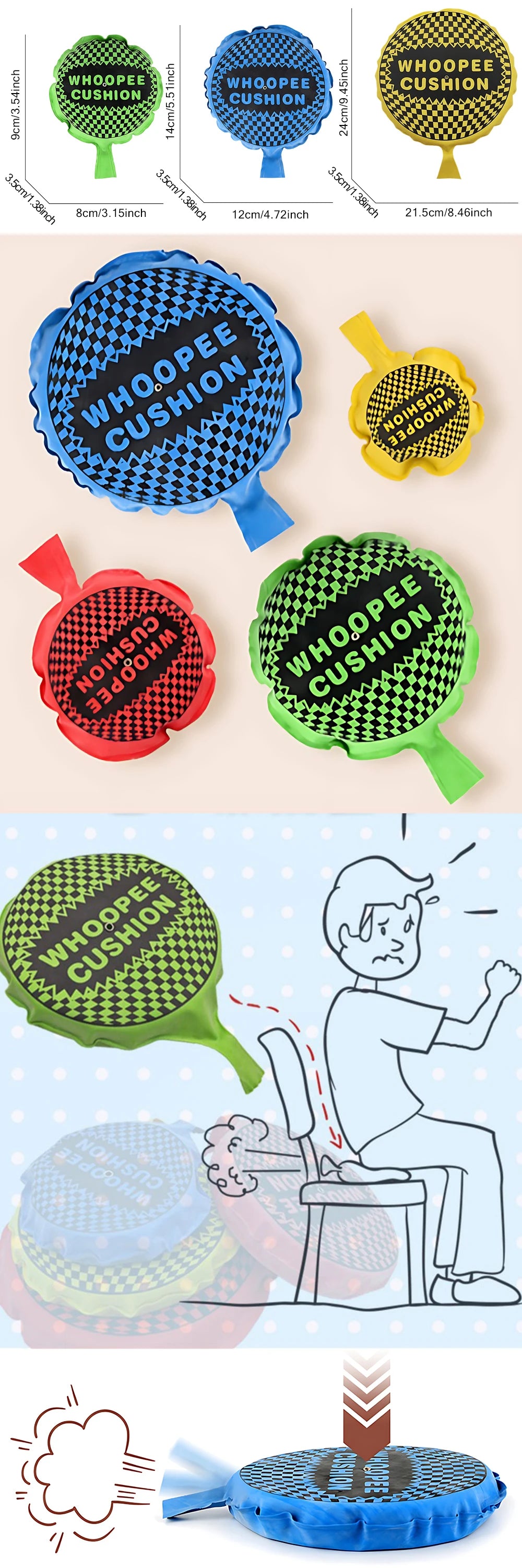 Funny Prank Fart Cushion Noisy Whoopee Cushion Gag Gift Adult Joke Trick Props Home Office Party Novelty Gift Friends Family ZYF - Big Tim's Magic Emporium