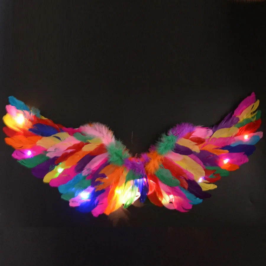 Party Glow LED Angel Feather Wing with Luminous Light Up Effect for Costume Birthday, Wedding and Christmas - Big Tim's Magic Emporium