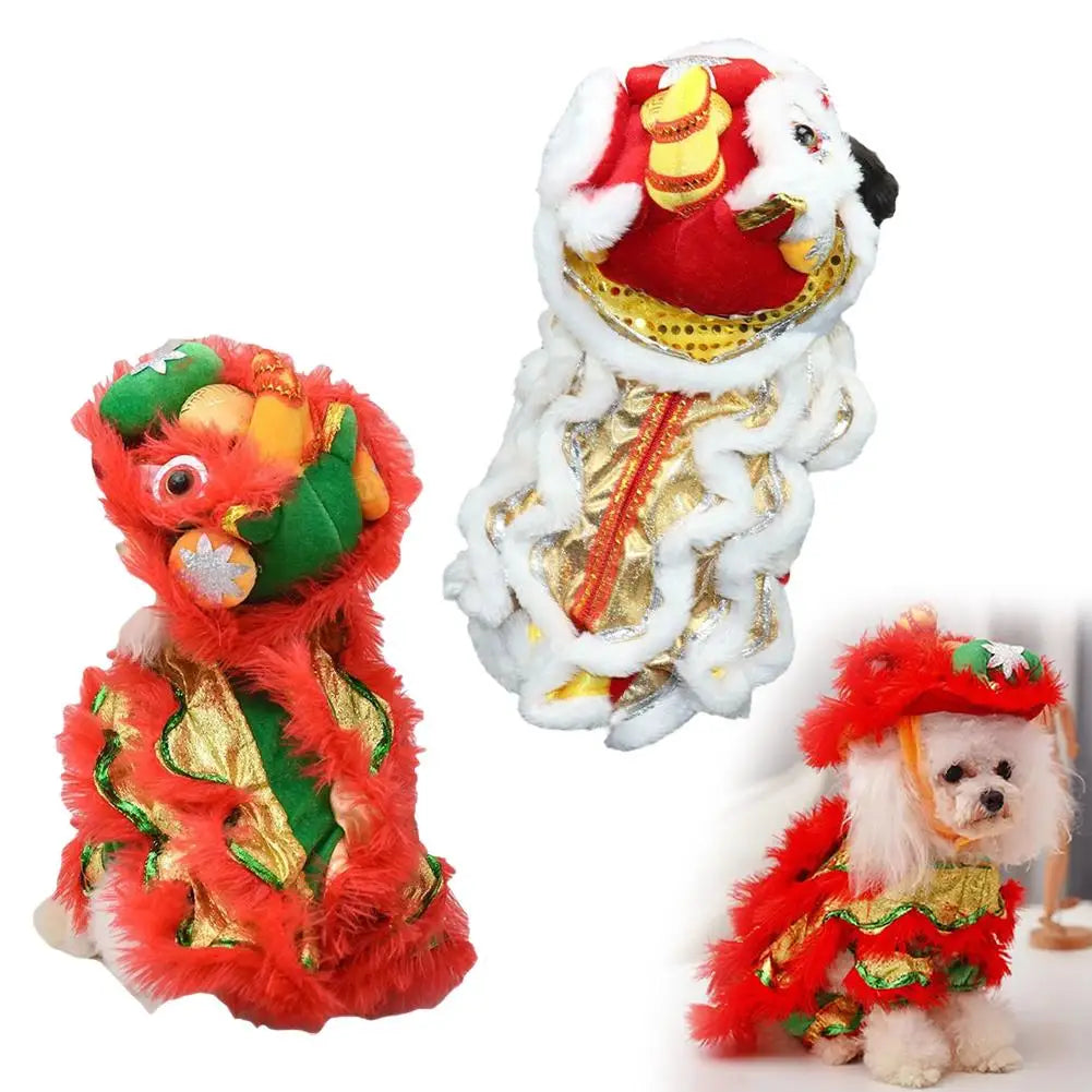 Pet Lion Dance Costume Dance Dog Costume Chinese New Year Pet Costume Dog Clothes For Pet New Year Spring Festival Dress Up