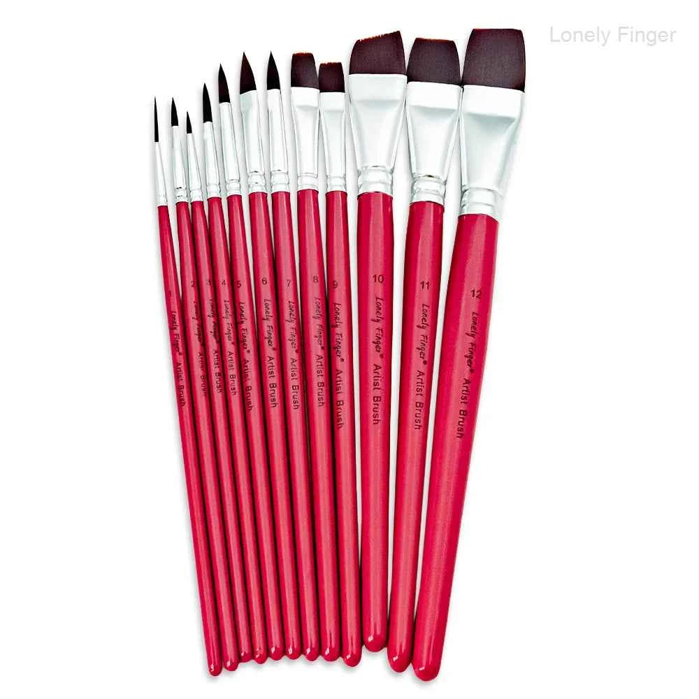 Face Painting Brushes, 12 pcs Professional Artist Paint Brush Set for Face Body Painting, Ideal for Artists, Halloween, Cosplay,