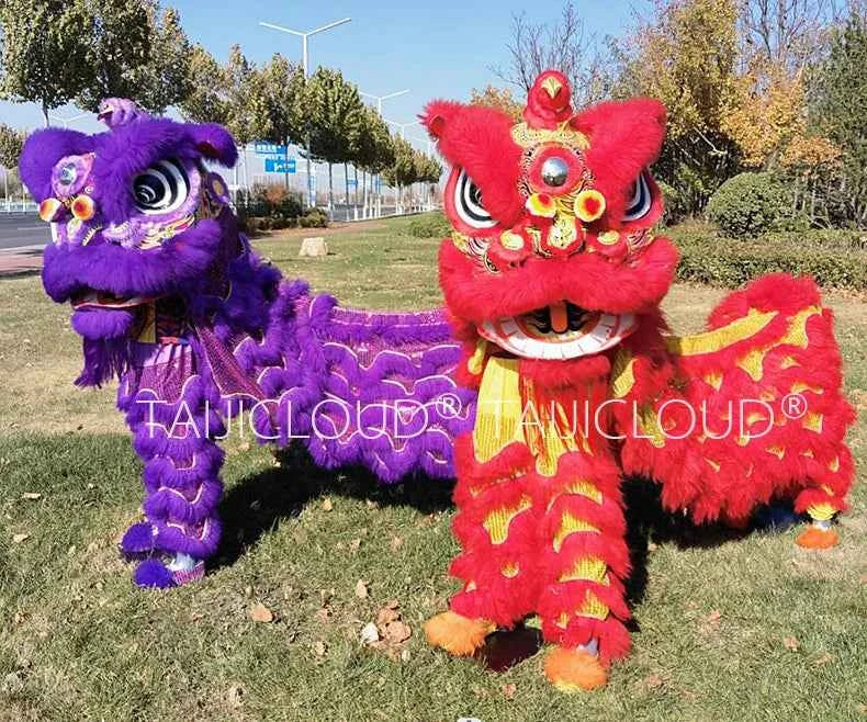 Southern Lion Dance Props for Adults, Double Performance Use, Wool Dragon Lantern, Authentic Lion Awakening Props.