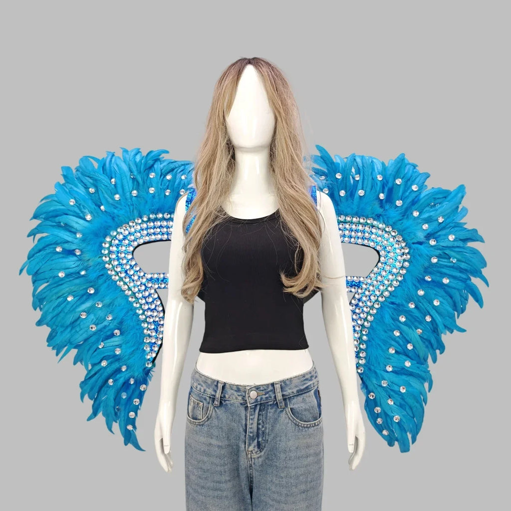 Artisanal Feather Angel Wings Statement Backpiece Runway & Carnival Costume Prop