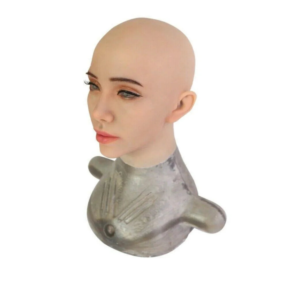 Herpinker Ball Crossdresser Silicone Mask Female Mask Headgear All-Inclusive Cosplay Simulation Men's Beauty Headgear - Big Tim's Magic Emporium