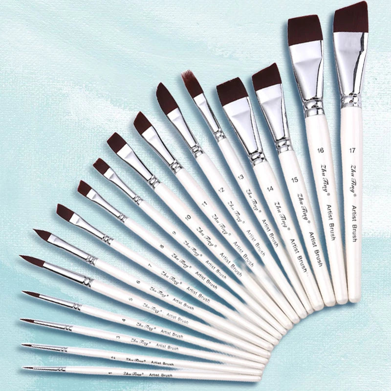 Body Pinting Face Body Art Paint Multifunctional Professional Paint Brushes Set Wooden Handle Nylon Brush Oil Painting Brushes