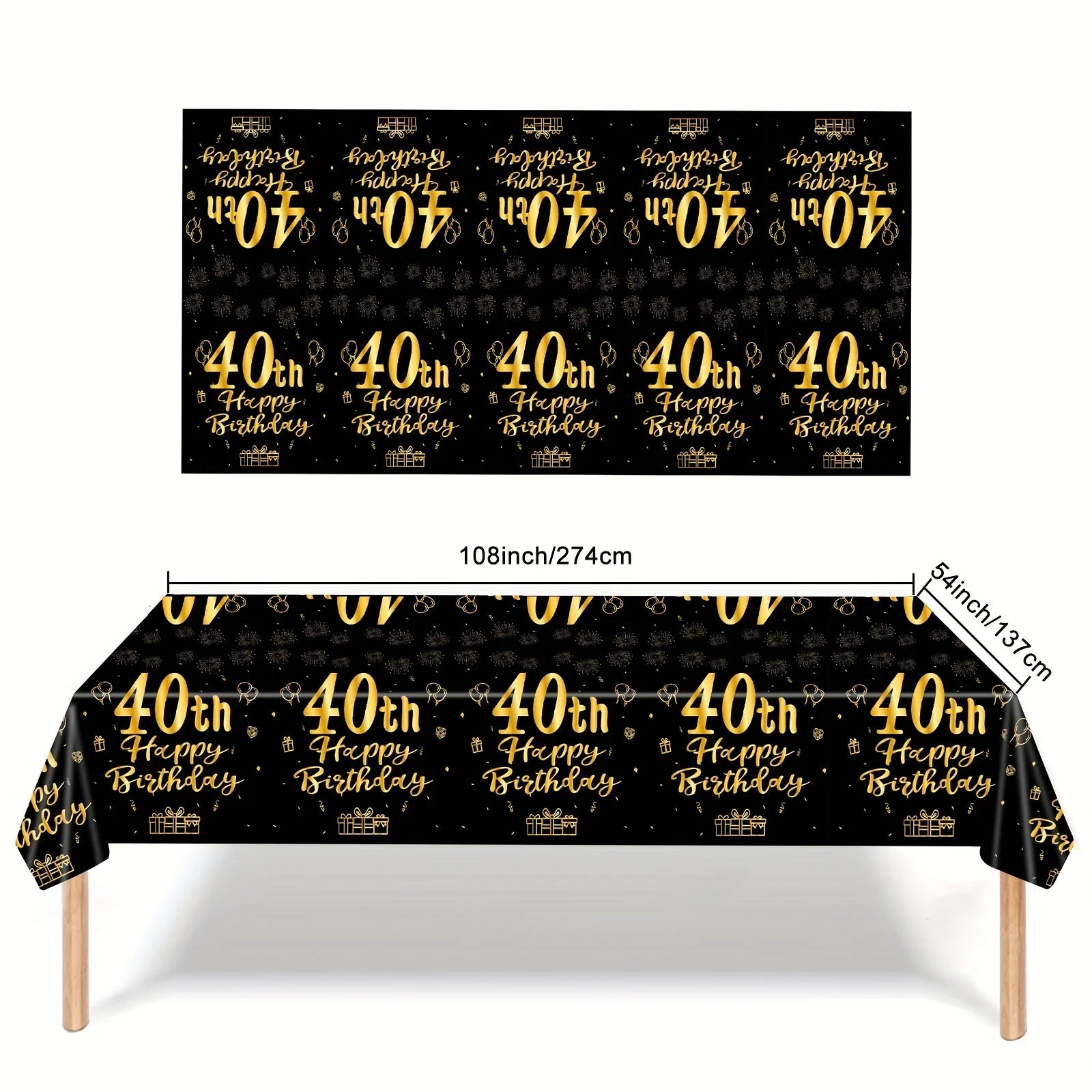 40th Birthday Party Gold Black Birthday Number Paper Box Banner Balloons Birthday Party 40 Year Old Birthday Party Decoration