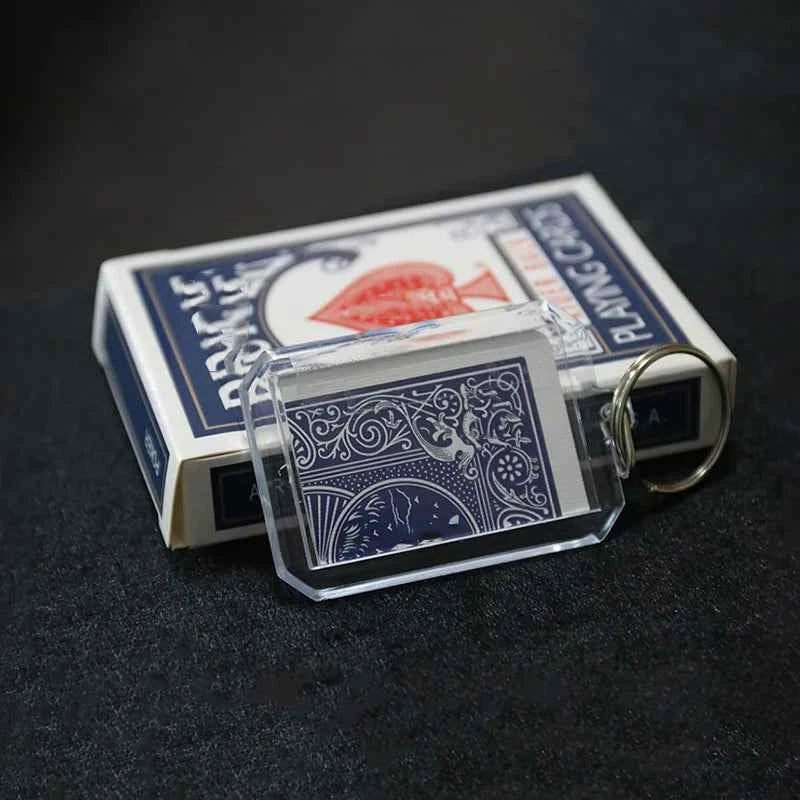 Keychain Switch Card Magic Tricks The Signed Card Folded in Keychain Playing Card Prediction Close Up Street Illusions Gimmicks