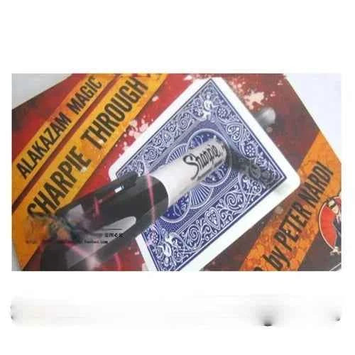 Sharpie Through Card (Gimmick) STC Card Magic Tricks Accessories Mentalism Close-Up Magic Fun Illusion Magia Toys Magician Props