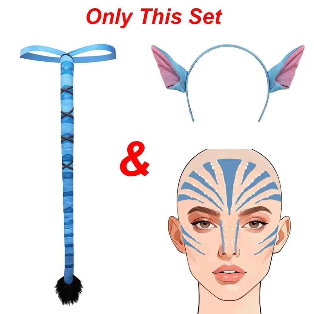 Movie Avatar Tail Ear The Way for Water Neytiri Jake Sully Fantasia Disguise Halloween Carnival Prop Cosplay Costume Accessories