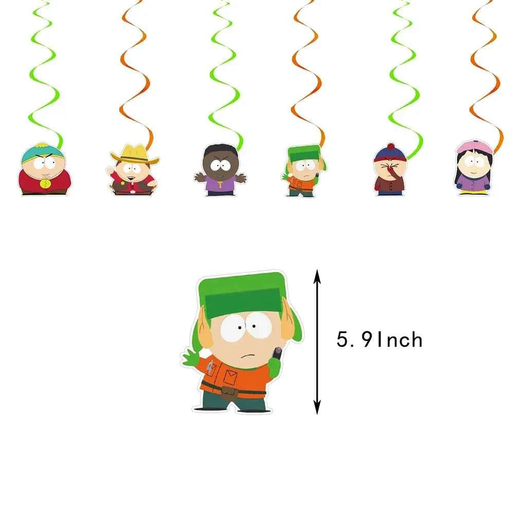 South North Parks Cartoon Theme Birthday Party Decoration Balloon Banner Cake Topper comedy Party Supplies For Baby Shower