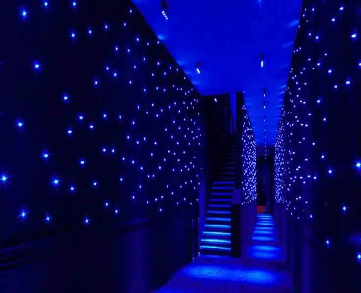 Stage Backdrop LED Blue&White 3x4meter Star Curtain for Wedding Stage Show Background