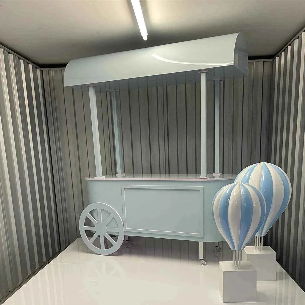 Wedding supplies mobile flower display sweet candy cart wedding party decoration event white dessert candy bar cart for parties