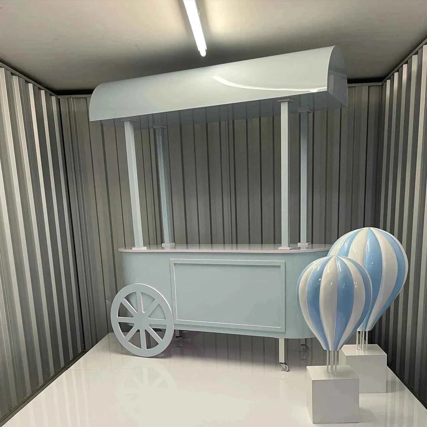 Wedding supplies mobile flower display sweet candy cart wedding party decoration event white dessert candy bar cart for parties