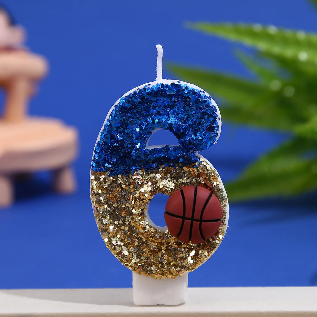 Basketball boy birthday candle holiday cake party creative digital candle