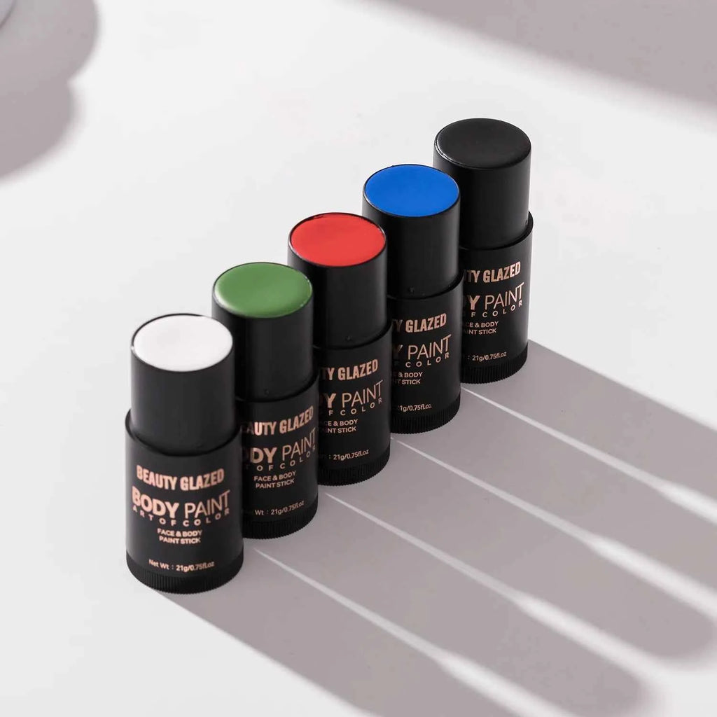 5 Colors Face &Body Paint, Non-Toxic,Professional Painting Kit For Party, Cosplay,Safe For Sensitive Skin,Mardi Gras Makeup