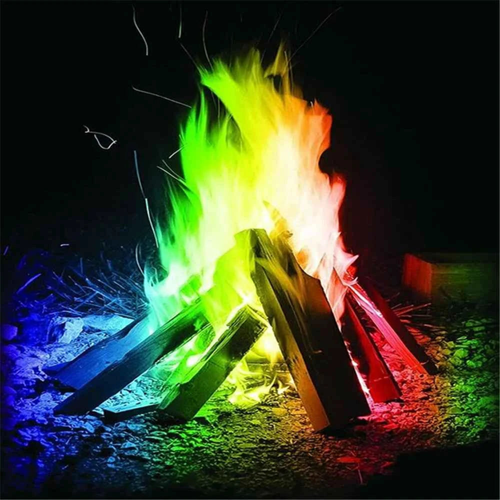 Mystical Fire Magic Tricks Color Flames Powder Bonfire Sachets Fireplace Pit Patio Toy Magician Pyrotechnics Party Glowing Props - Big Tim's Magic Emporium