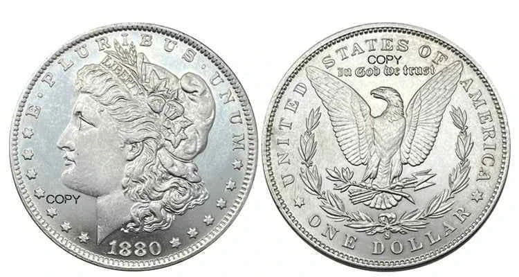 US 1880 S 1 One Dollar Morgan Silver Plated America Copy Commemorative Coin United States Ww2 Liberty Moneda Collectible Coins