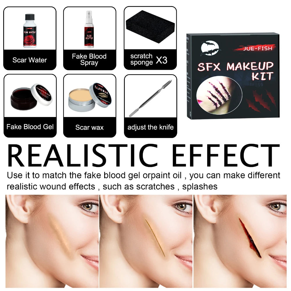 2PCS Halloween Face Painting Kit Highly Pigmented Face Body brus Paint Black and White for DIY Cosplay Theme Parties Body Makeup