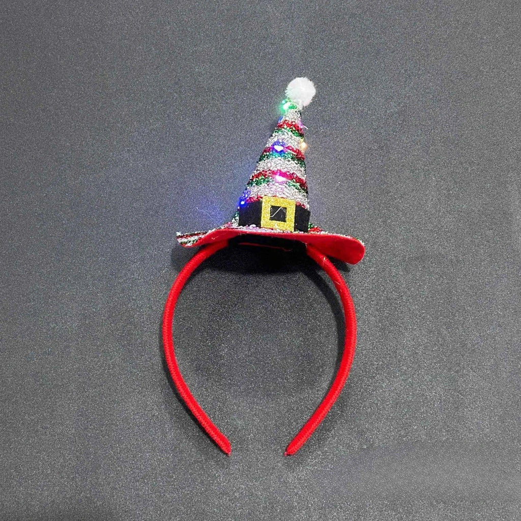10pcs Light Up Christmas Deer Antlers Snowflakes Headband Hair Bands Party Performance Props Adult Children  Glow Party Supplies