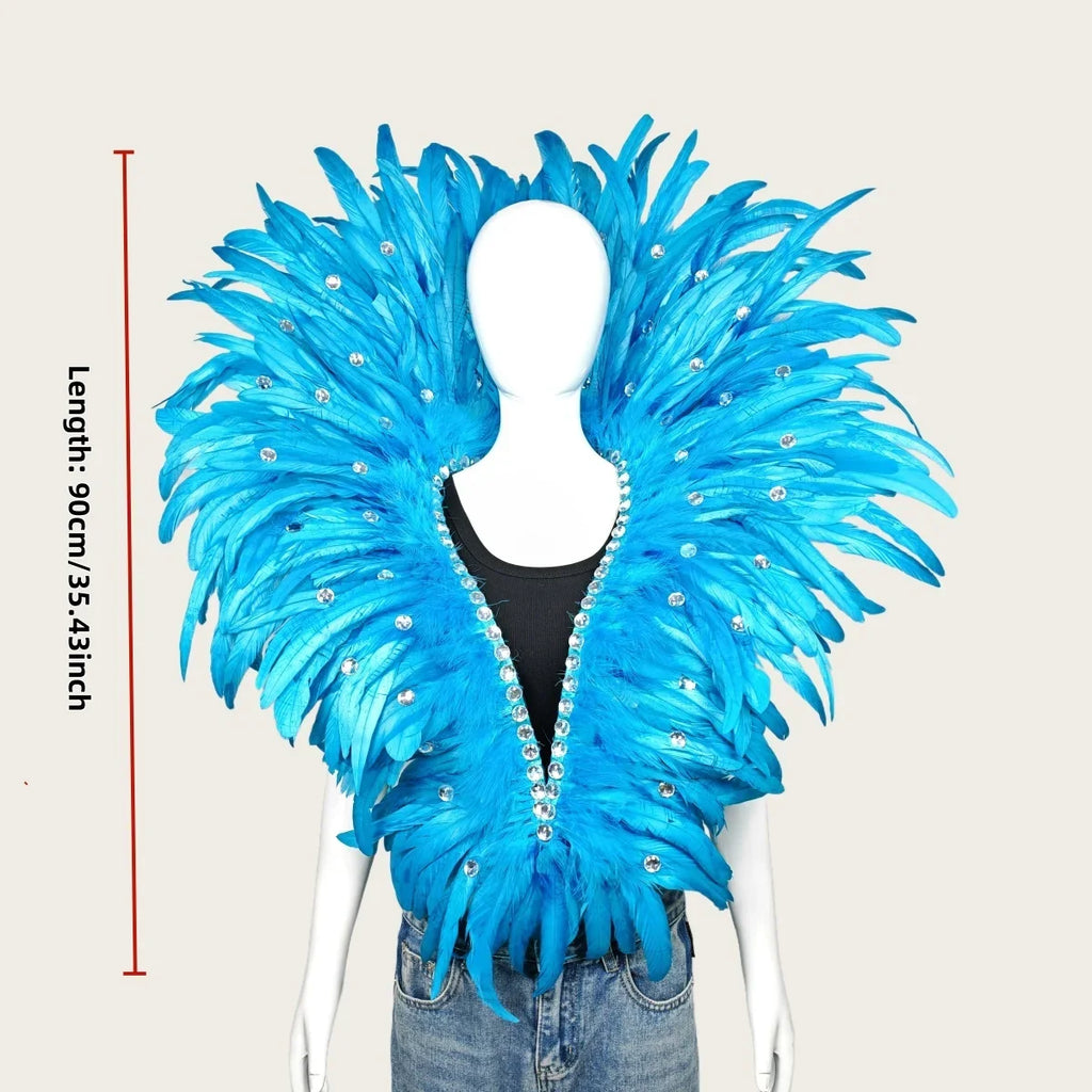 Carnival Graduation Ball Feather Shawl Scarf Stage Performance Prop