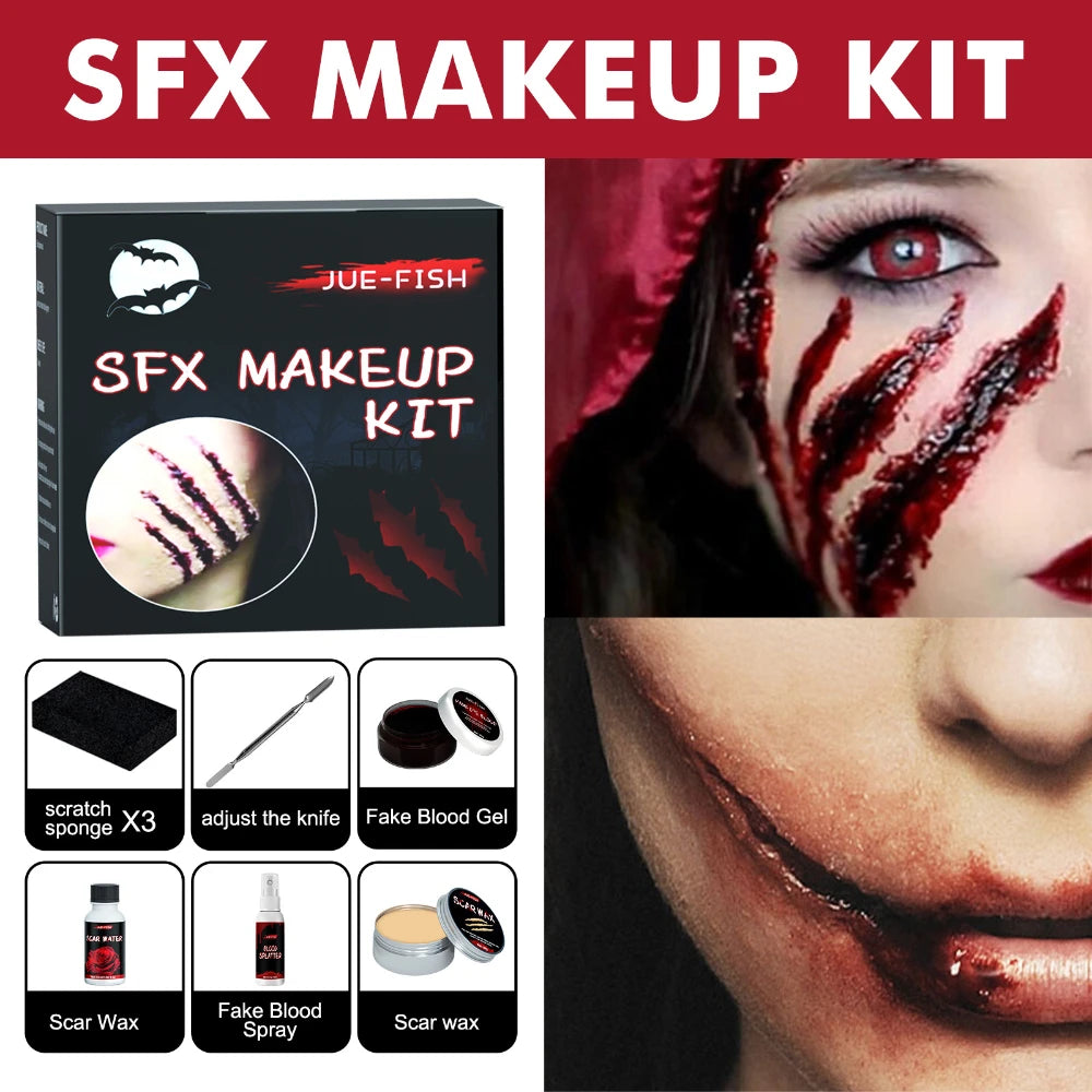 2PCS Halloween Face Painting Kit Highly Pigmented Face Body brus Paint Black and White for DIY Cosplay Theme Parties Body Makeup