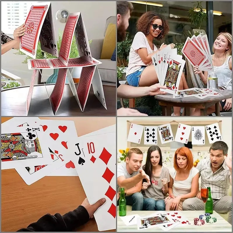 Super Jumbo Oversized Playing Cards 4x Larger 54 CardsCarnival Wedding Birthday Party Favors Board Games For Adults And Family
