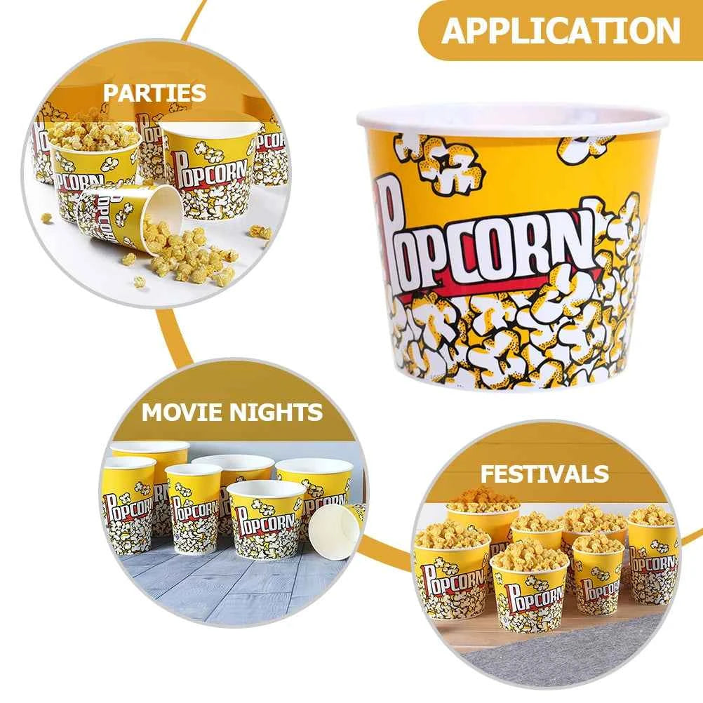 10pcs Popcorn Bucket Snack Cup Party Favor Container Movie Night Treat Box Plastic Dinnerware Set Candy Holder Kids Supplies