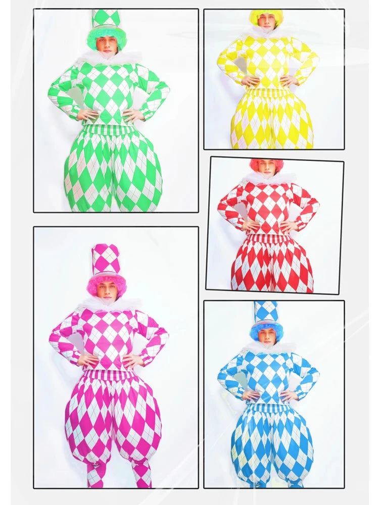 Clown Cosplay Costume Carnival Team Tour Performance Clothes Carnival Party Amusement Park Carnival Costume Dancer Stage Costume - Big Tim's Magic Emporium