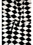 Harlequin Check Long Sleeve Cutout Bodysuit Sexy Circus Clown Stage Dance Bodysuit