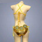 Sparkly Samba Carnival Stone Wire Bra, Belt & Necklace Three-Piece Costume Set