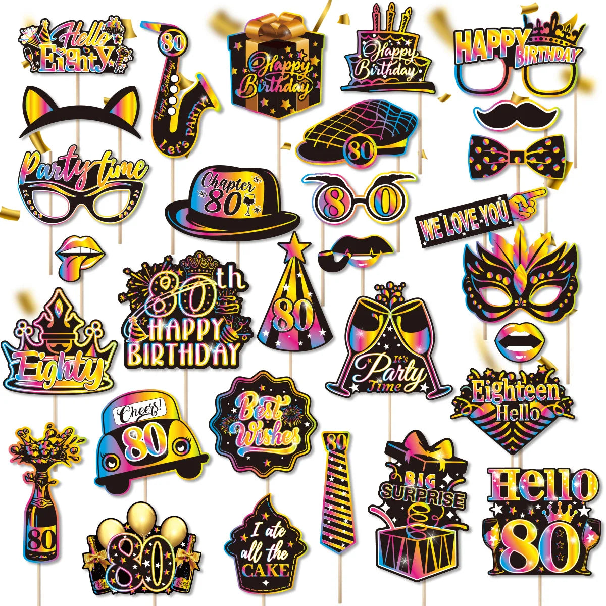 Birthday Party Decoration Photo Props 30 40 50 Birthday Party Glasses Decoration
