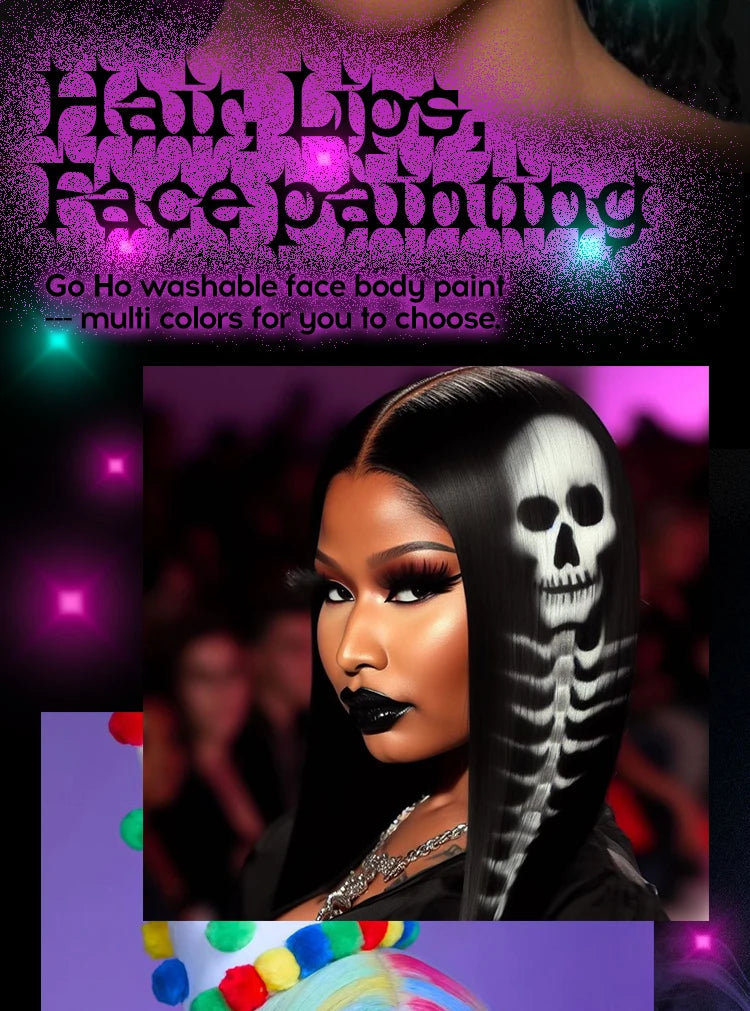 Halloween Face Body Painting Stick Cream Waterproof Light Neon Green Purple Pink Black White Paint Cream Party Art Makeup
