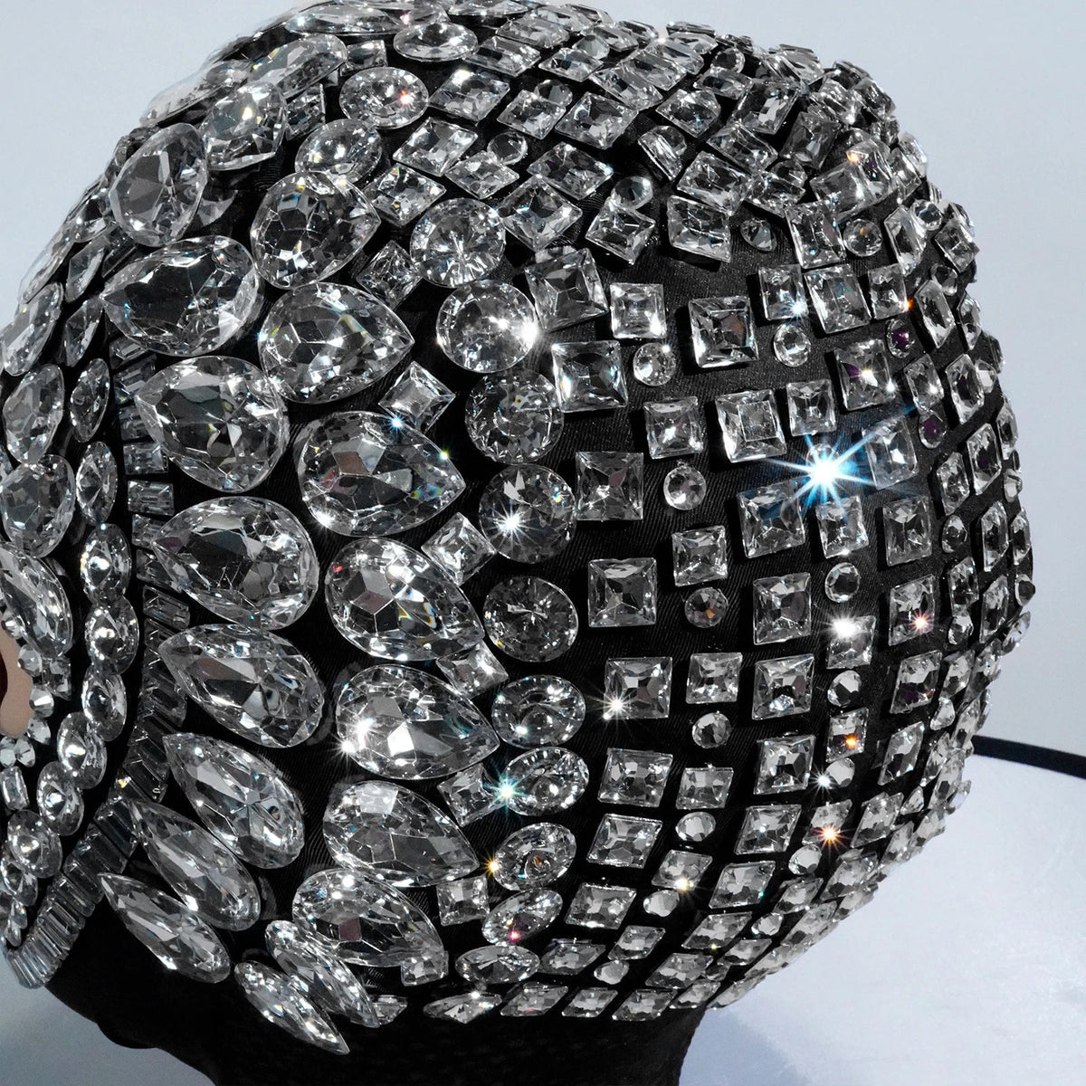 Super Shiny Rhinestone Full Face Headwear Mask