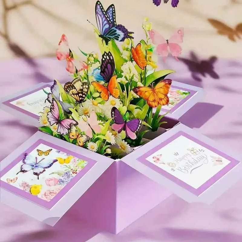 1pc Happy Birthday Pop Up Greeting Card, Birthday Gift Birthday Party Invitation Card with Blank Note Card Behind and Envelop