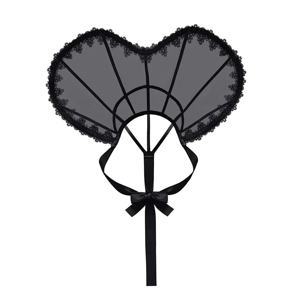 Heart-Shaped Standing Lace Medici Collar Gothic Queen Elizabeth Boned Neckpiece