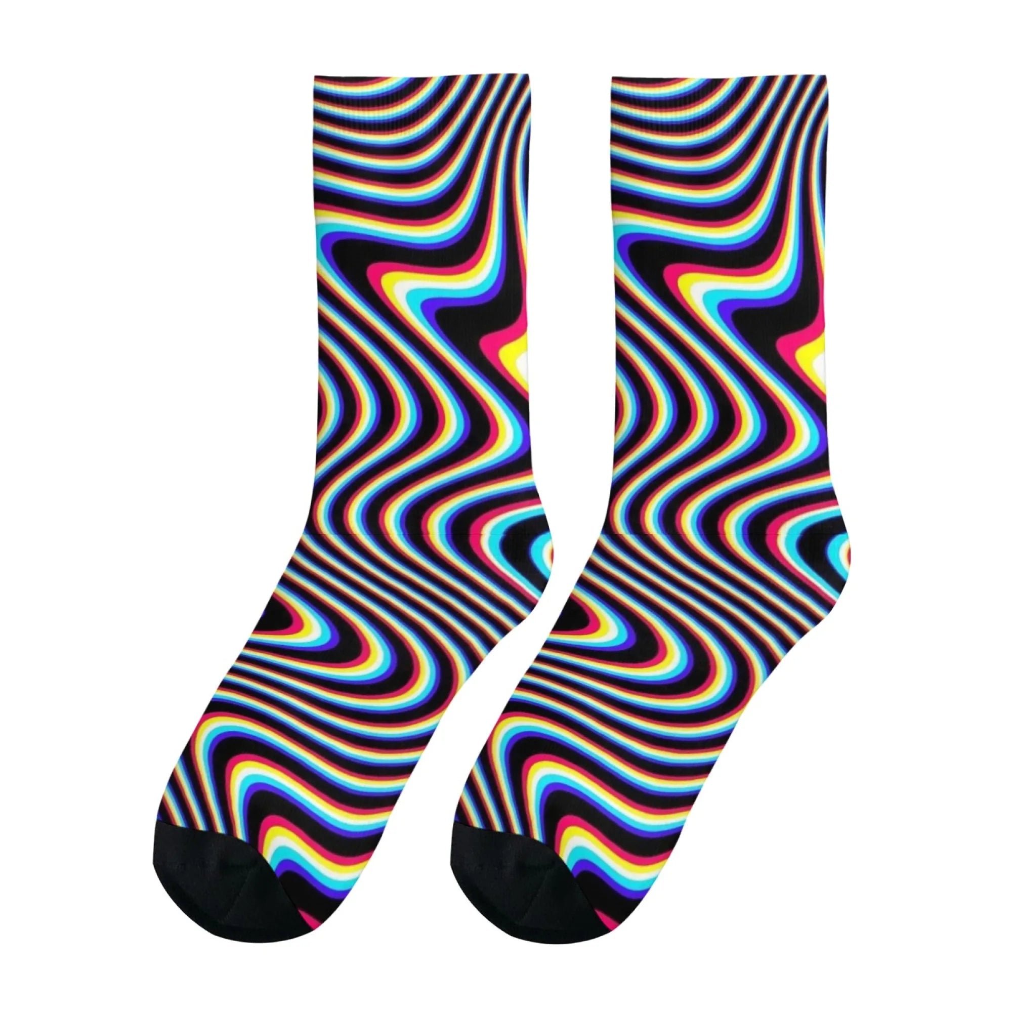 Optical Illusion Fluid Novelty Men's Socks Op Art Crazy Street Hip-Hop Funny Socks Breathable Anti-Slip Casual Sports Socks Gift