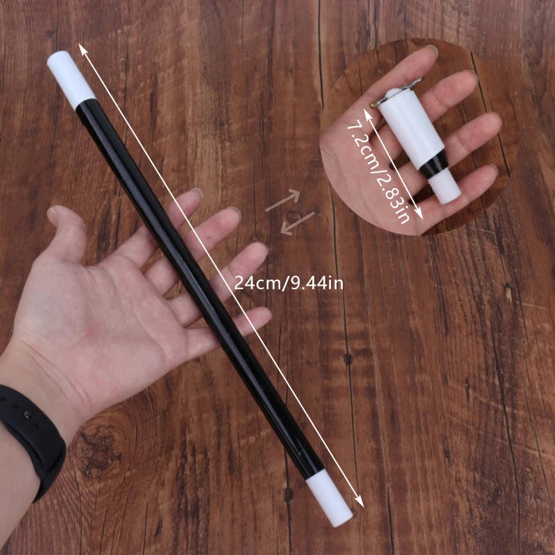 Party Magic Show Stainless Steel Appearing Wand Black Close Up Magic Tricks Mini Metal Appearing Cane Stage Magician Fun Magia