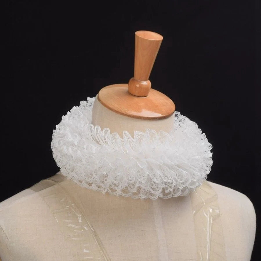 Victorian Collar Ruffle Neck Ruff Vintage Lace Clown Collars Tie Cosplay Accessories - Big Tim's Magic Emporium