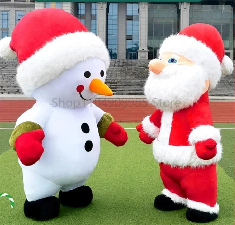 Inflatable Santa Claus Snowman Deer Mascot Costume Adult Fancy Dress Christmas Party Kawaii Mascot Costume Carnival Costumes - Big Tim's Magic Emporium