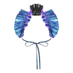 Metallic Ruffled Renaissance Neck Shrug Holographic Victorian Shoulder Capelet