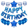 25Pcs/Set Happy Birthday Balloons Blue Foil Letter Balloon 12inch Confetti Latex Balloon For Boy Birthday Party Decoration