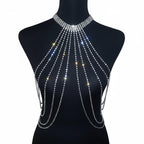 Dazzling Crystal Neck-to-Waist Chest Chain & Lumbar Body Jewelry