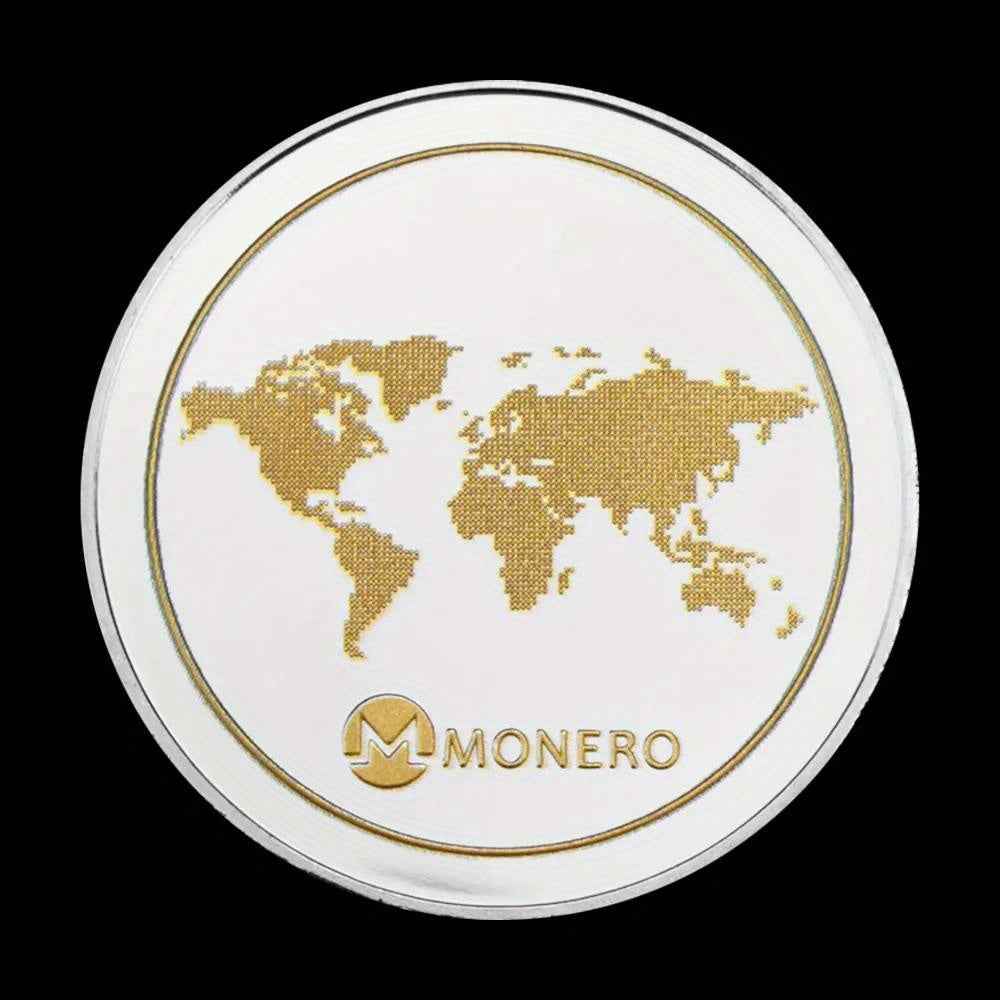 1 Piece Monero Coin Cryptocurrency Coin Physical Crypto Collectible Gift Silvery Plated Coin Commemorative Coin