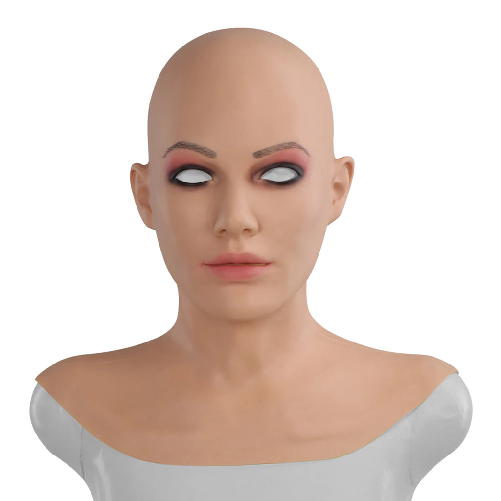 Realistic Silicone Mask With Neck Head Cover Makeup Crossdresser Cosplay Beauty Mask Collection Male to Female Full Head Mask - Big Tim's Magic Emporium