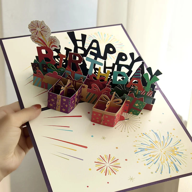 Happy Birthday Pop Up Card – 3D Birthday or Anniversary Greeting Card for Milestone Celebrations, Wedding Anniversary