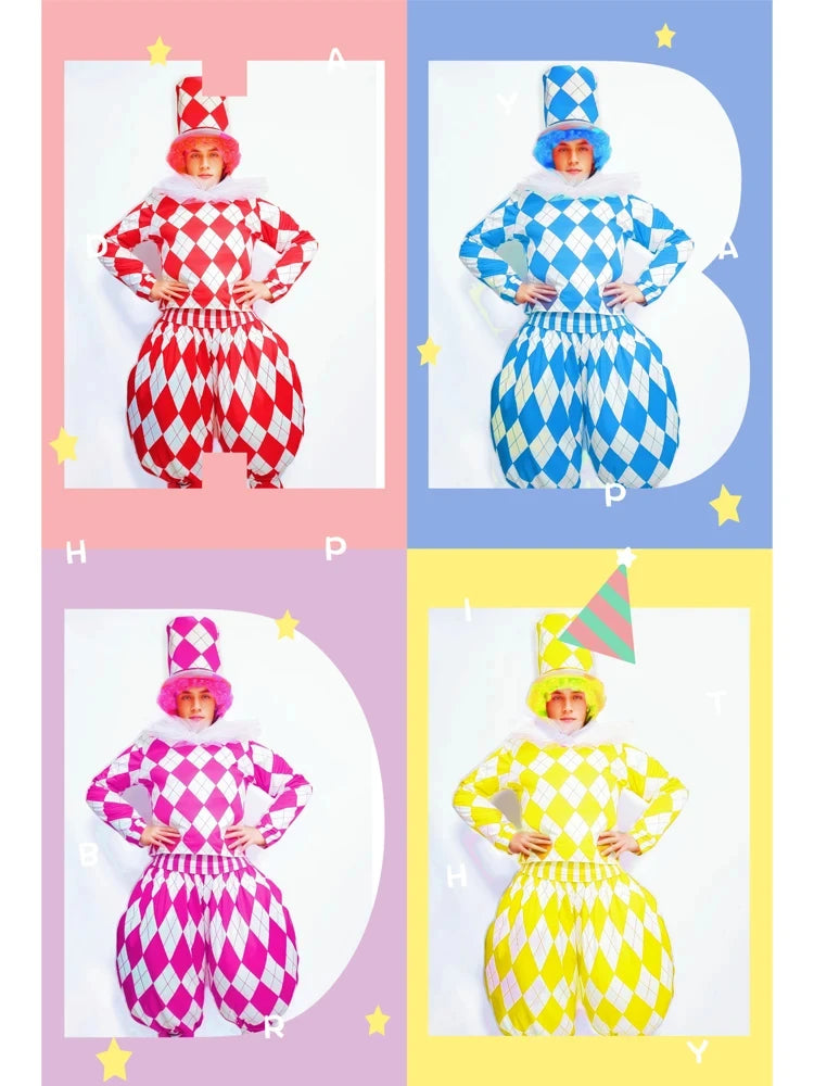 Clown Cosplay Costume Carnival Team Tour Performance Clothes Carnival Party Amusement Park Carnival Costume Dancer Stage Costume - Big Tim's Magic Emporium