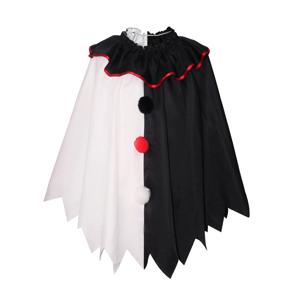 Horror Clown Cos Costume Halloween Women's Black and White Cloak Masquerade Adult Cosplay Role-playing Costume - Big Tim's Magic Emporium