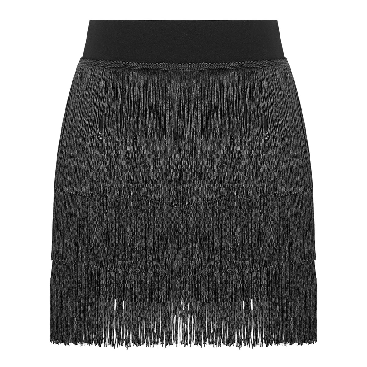 The Stardust Havana Fringe Skirt – High-Waist Tiered Tassel Performance Skirt