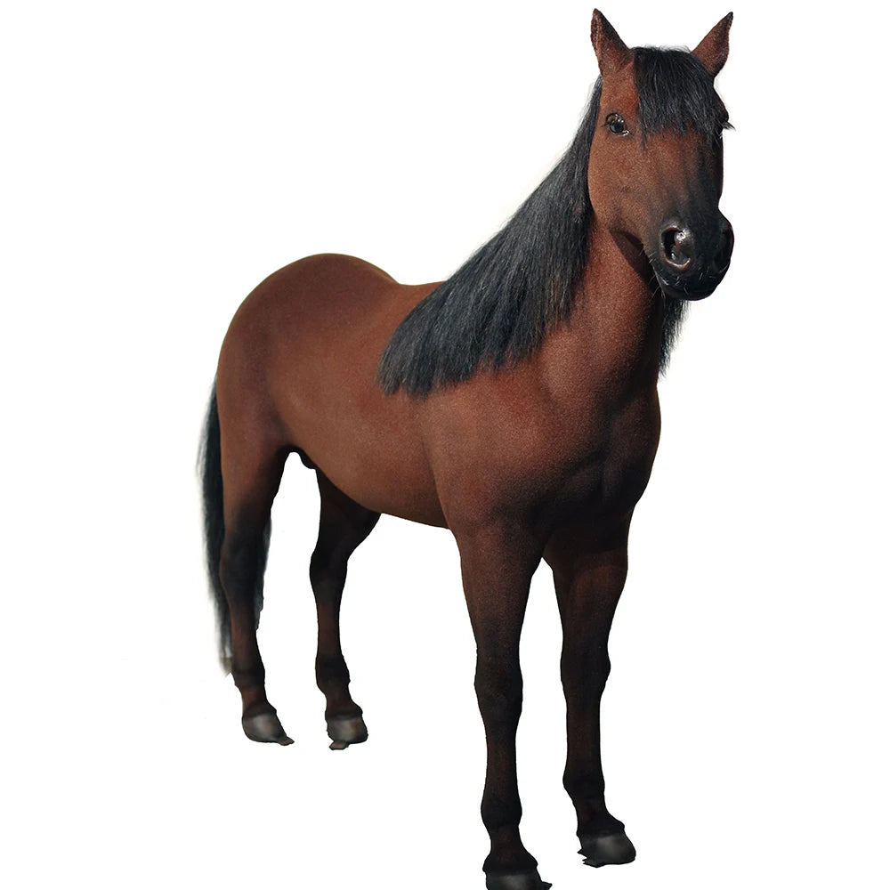 Lifelike Horse Animatronic Models with Realistic Fur for Equestrian Club Decor Fiberglass Horse for Historical Museum