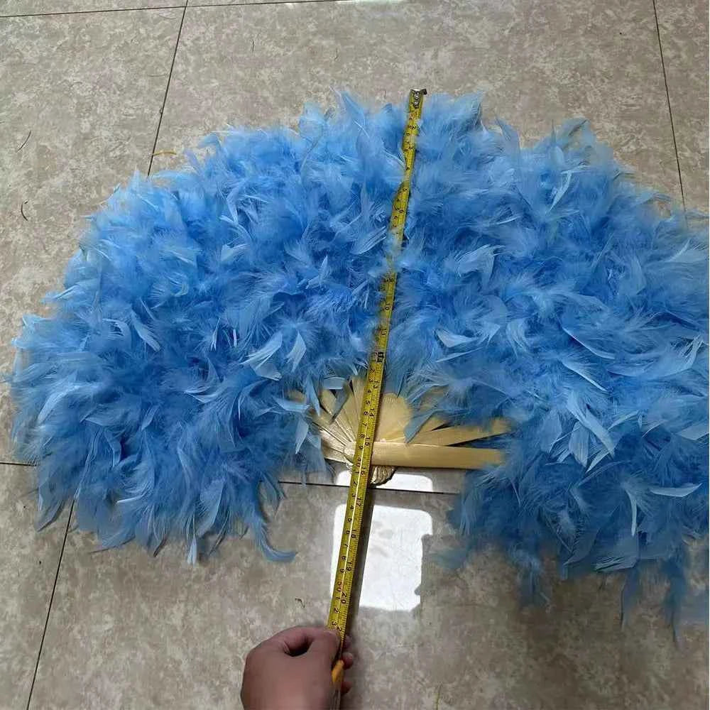 70*40cm Large Pink Feather Fan Stage Performance Dance Fan Photography Props Lolita Feather Folding Fan Wedding Party Decoration